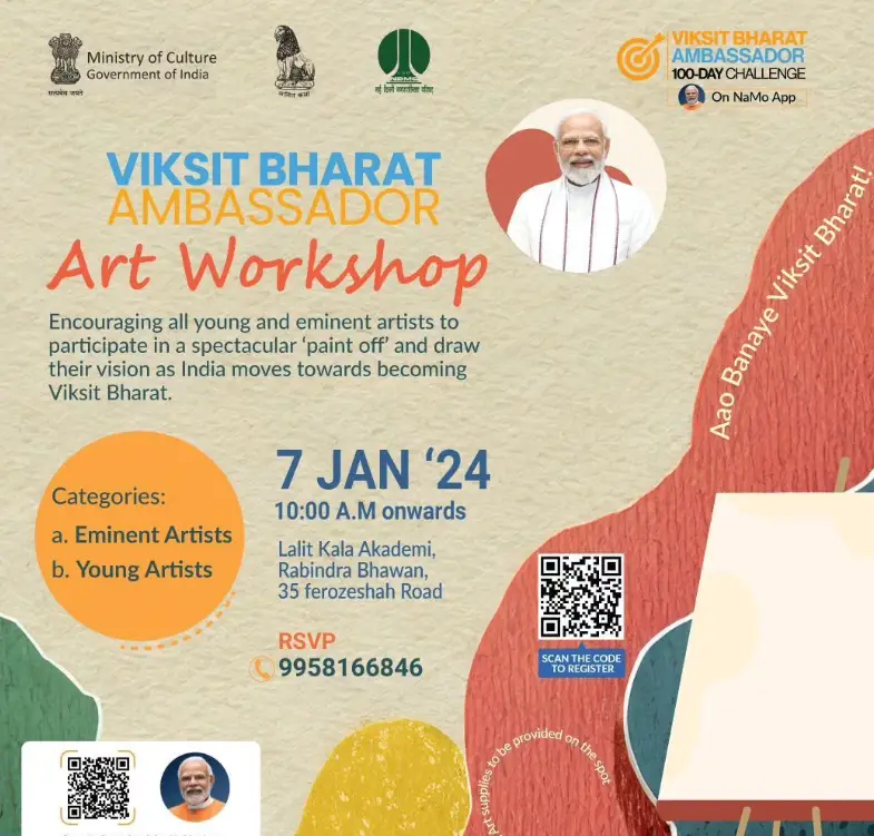 Delhi Lalit Kala mein aayojit kiya Gaya viksit Bharat Ambassador art workshop